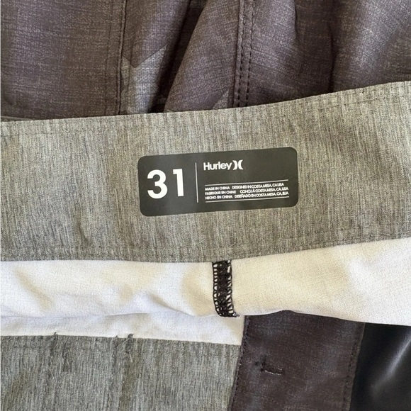 MENS HURLEY PHANTOM STARS AND STRIPES BLACK GRAY SWIM BOARD 18”  SHORTS SIZE 31 - Picture 7 of 7